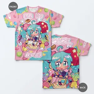 Miku Expo Full Graphic T-Shirt, Anime Vocaloid All Over Print Tee, Kawaii Idol Concert Shirt for Men Women Unisex, Japanese Streetwear S-3XL