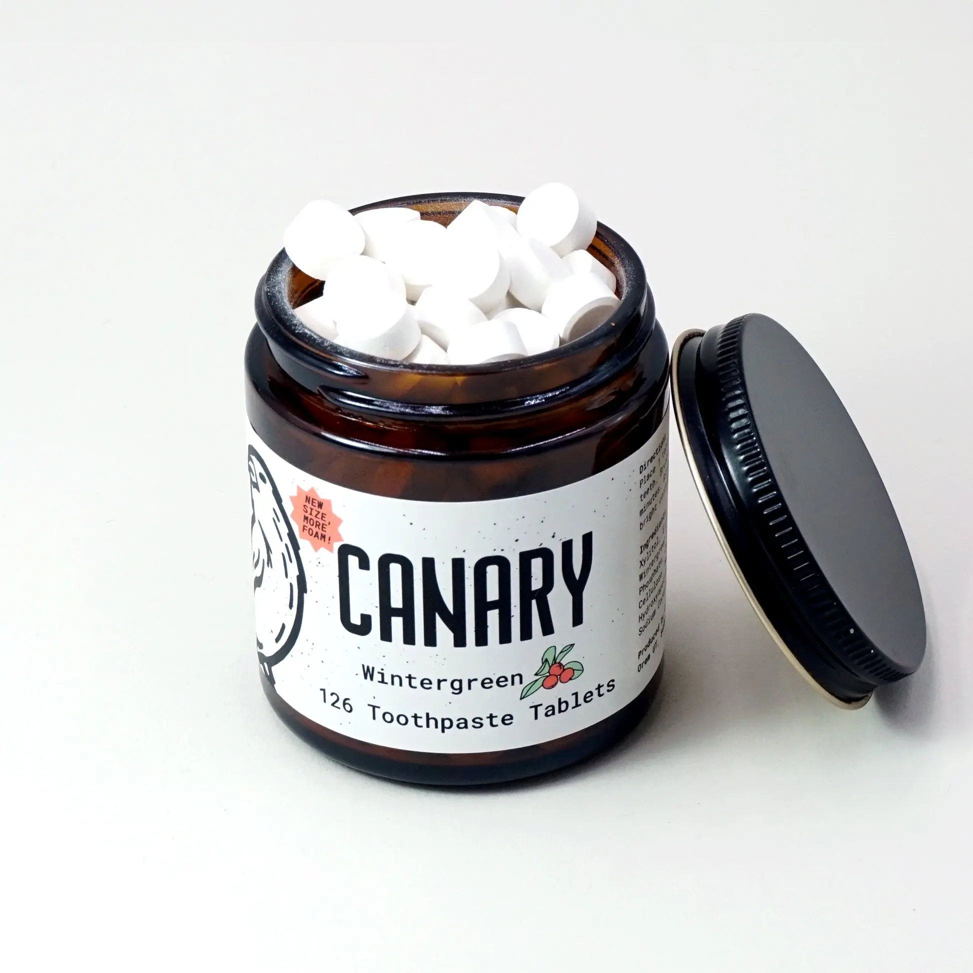 Canary Wintergreen Toothpaste Tablets - Mint, Oral, Foam, Gentle - Ideal for Fresh Breath and Oral Care