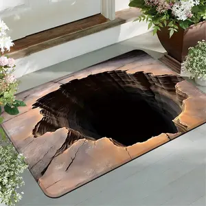 3D Optical Illusion Anti-Slip Door Mat, Washable Durable Rug for Living Room Bedroom Dining Room Bathroom, Soft Memory Foam Material