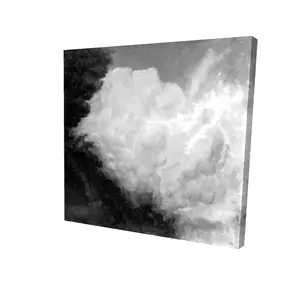 Begin Home Decor 2080-2424-LA60-2 24 x 24 in. Dark Monochrome Clouds Canvas - White Landscape Home Decor