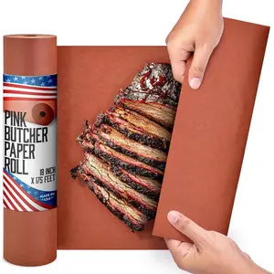 Butcher Paper Roll 18"x175' (2100 Inch) Peach Butcher Paper for ,  Grade, Brisket, Ribs, BBQ,  Meat,  Made, Unbleached, Unwaxed and Uncoated,