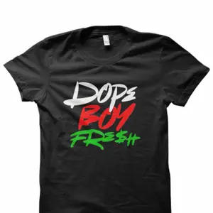 Dope Boy Fresh T-Shirt - Black Cotton Tee with Bold Lettering for Men