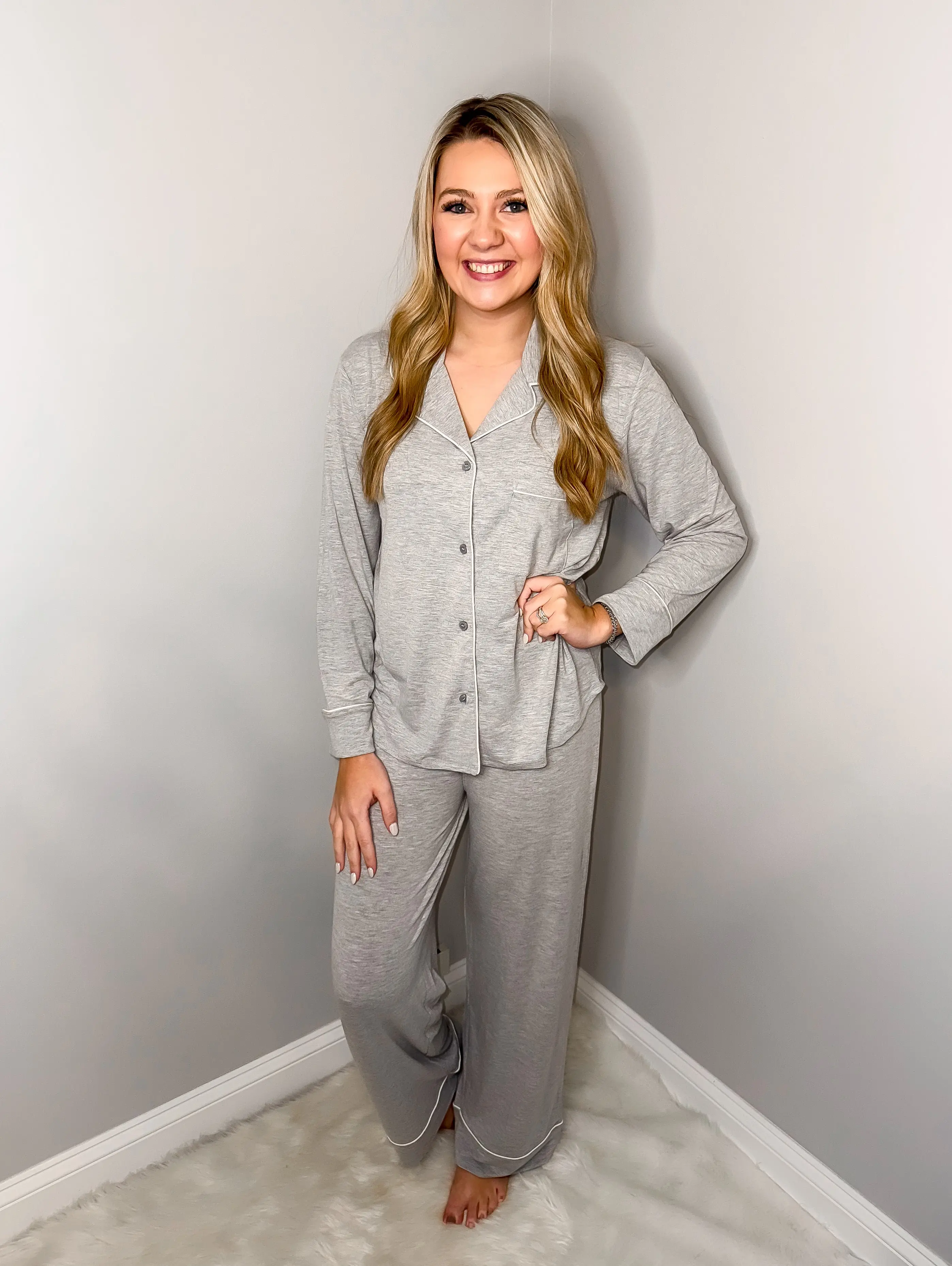 Lounge All Day PJ Set in Heather Grey