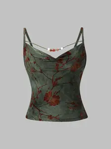 Summer Fashion Elegant Women's Spaghetti Strap Top, Stylish Chic Design for Ladies, Perfect for Casual Wear & Daily