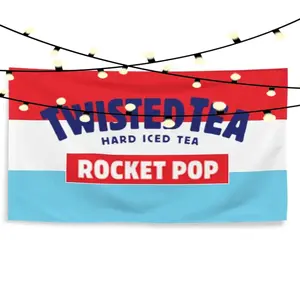 Rocket Pop Twisted Tea 3x5Ft Flags Tapestry for Man Cave Wall Hanging Fraternities Decoration Bedroom College Dorm Banner with 4 Brass Grommets