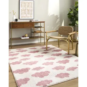 Fossay Shag Cloud Pattern Plush Area Rug