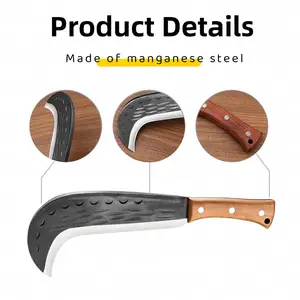 Crafted with meticulous skill: thickened manganese steel curved blade, short handle design. Sharp, long-lasting, rust-resistant, durable—ideal for farms, orchards, or everyday work—a must-have for men! Powerful short-handle curved chopping knife, crafted