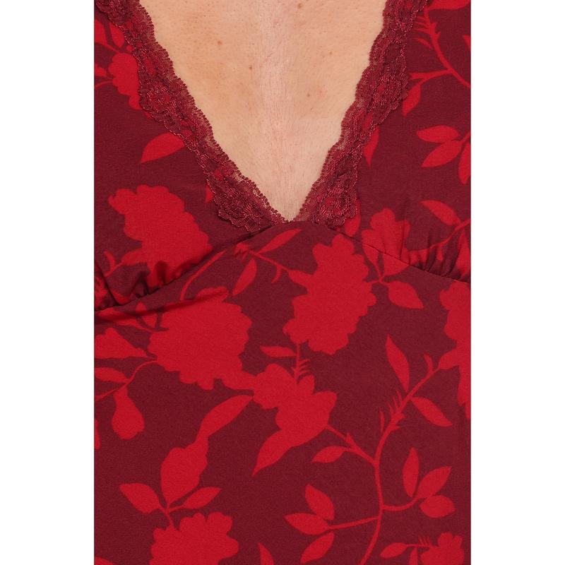 Kelso Top - Burgundy Floral