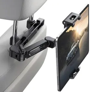 Car Headrest Tablet Holder - 3 in 1 Extension Arm Adjustable Tablet Mount for Backseat, Gifts Road Trip Essentials for Kids, for 6-13" Devices