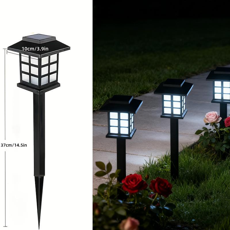 24-Piece Set of Imperial-Style White Light Garden Lights Solar-Powered Outdoor Security Lights Waterproof Christmas Decorative Lights Ideal for Home Gardens and Autumn Festival Party Decorations