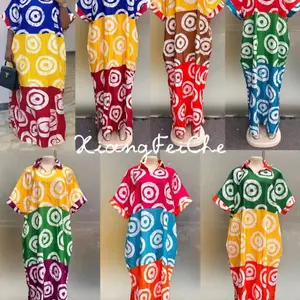 New African Women's Summer Fashion Printed Patchwork Kaftan Plus Size Casual Loose Dress Store rating: 4.5 * (31) Easy Return O Breathable Chiffon Fabric Eco-Friendly Digital