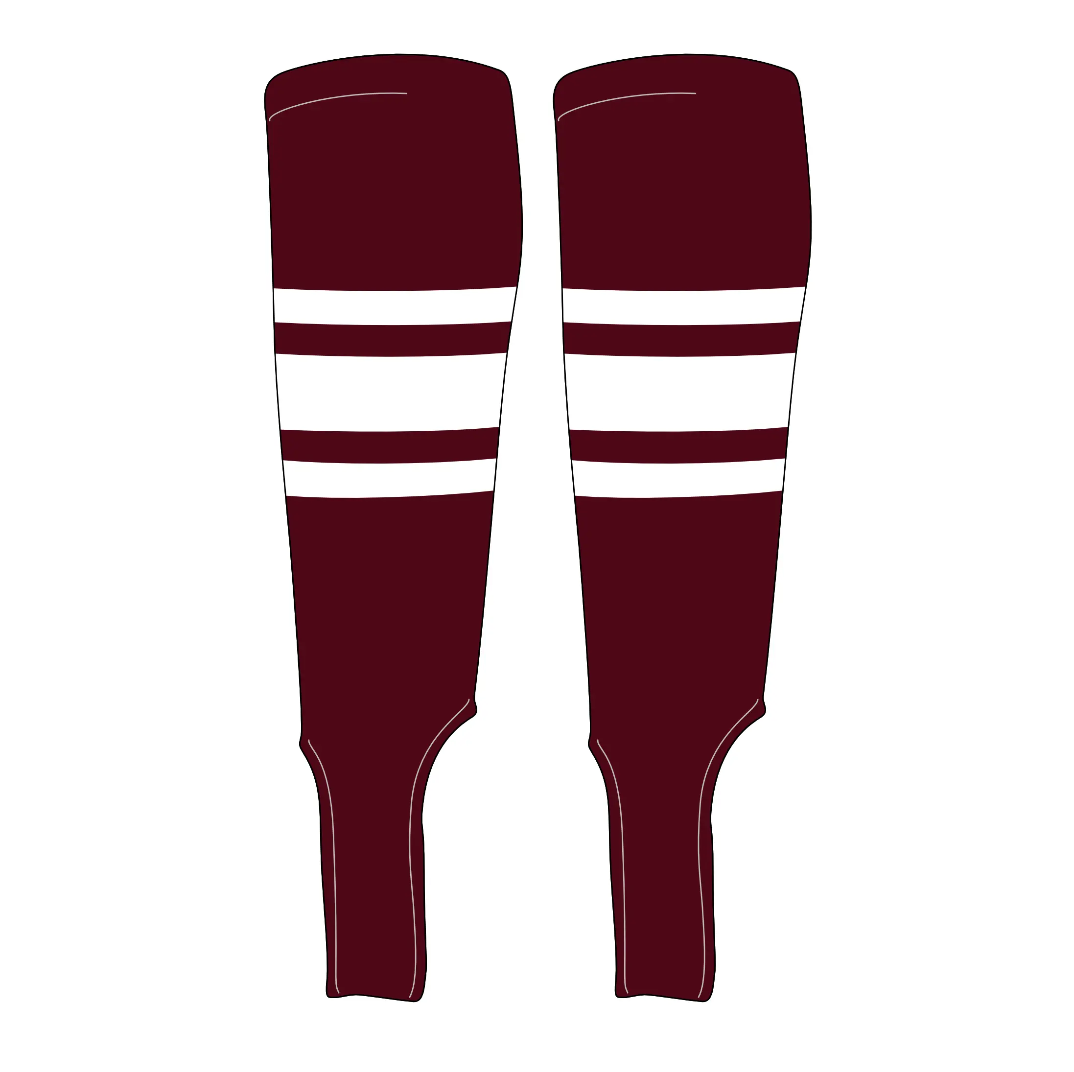 MK Socks Traditional Baseball Stirrups Pattern B-5 Maroon, White