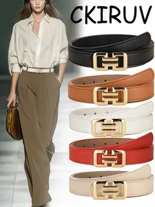 Women's Fashionable Versatile Belt, Denim Jeans Skinny Waistband, Simple Leather Belt, 6 Colors, Spring Summer Thin Belts, Daily Wear, Party, Date