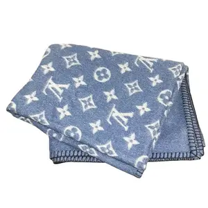 Pre-owned Louis Vuitton Wool Small Leather Goods Monogram Angora Blanket