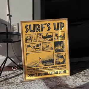 [UNFRAMED] Surf's Up Poster, Vintage Vertical Movie Poster