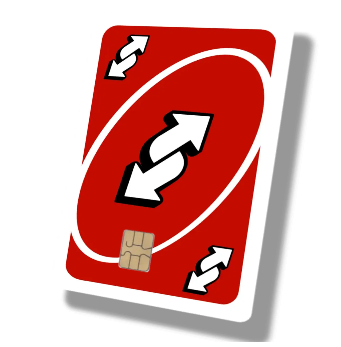 Red Reverse Uno Debit Card or Credit Card Sticker