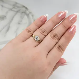 14K Gold Plated Diamond Shaped Ring Design for Women (Only Size 7) Elegant Jewelry Gift