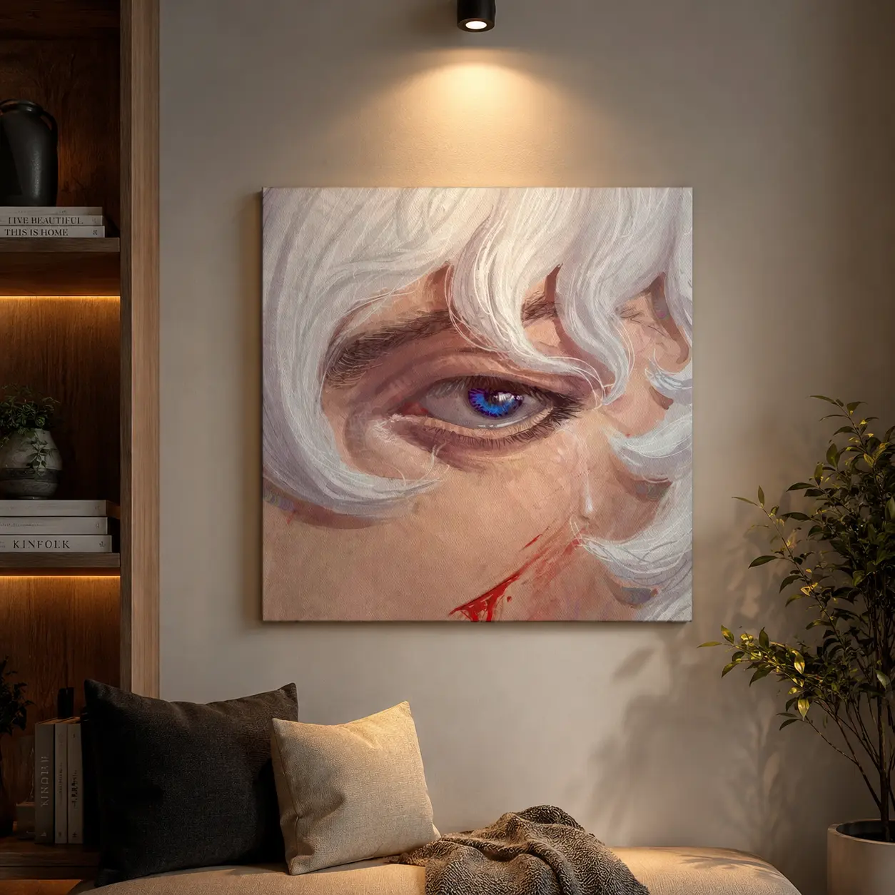 Berserk Poster Wall Art, Dark Fantasy Anime Artwork, Manga Inspired Canvas Print, Gothic Aesthetic Room Decor, Warrior Illustration Wall Decoration for Bedroom, Gaming Setup, Home Office