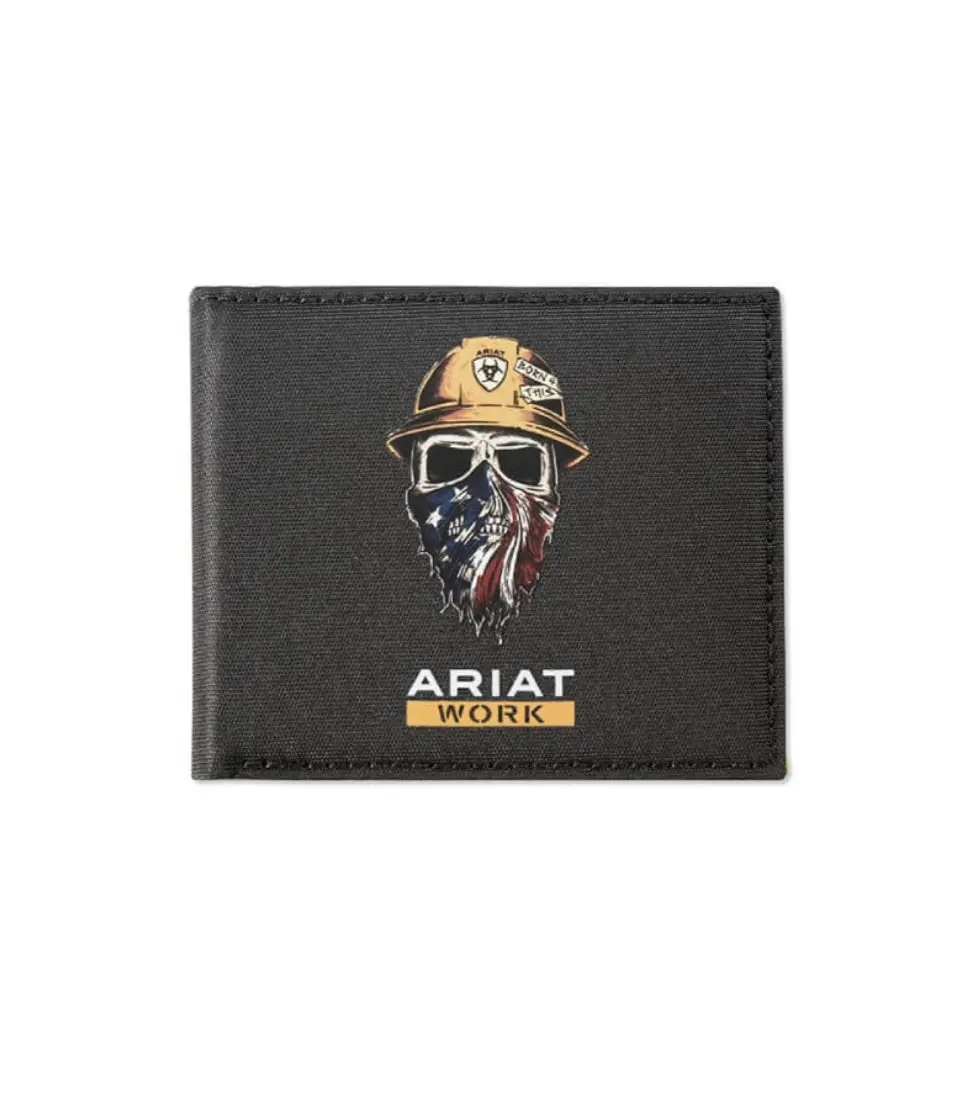 Ariat Men’s Work Bifold Wallet - Born 4 This USA Graphic (Style A3401601) - RFID, Detailed, Masculine, Multifunctional Men’s Wallet, Men's Wallets, Rfid Men's Wallet