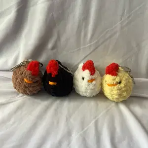 Handmade Crochet Chicken Keychain