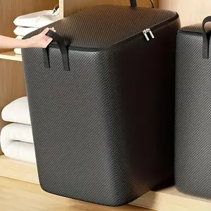 Foldable Storage Bag with Zipper, Suitable for Quilts Clothes Blankets Toys, Durable Tissue Bag for Mobile Travel