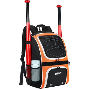 Youth Baseball Bag - Baseball Backpack Bat & Glove Holder, T-Ball & Softball Equipment & Gear,Large Main Compartment for Helmet & accessories, Fence Hook,Insulation Pocket