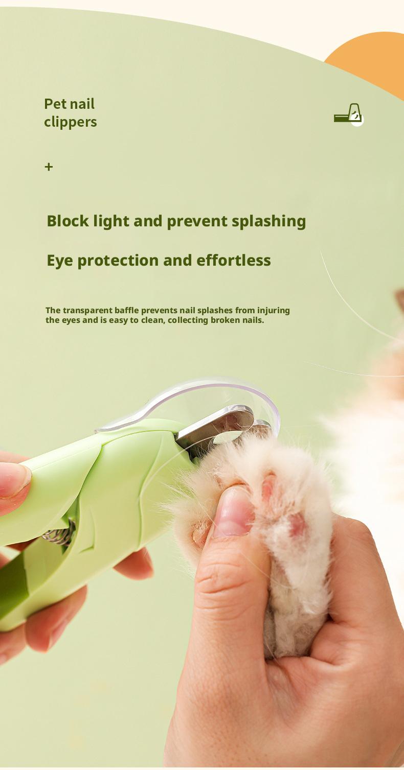 LED Pet Nail Clipper for Cats Dogs, Anti-Splash Cat Nail Trimmer with Built-in Nail File, Safe Pet Grooming Tool for Small Animals LED Pet Nail Clipper for Cats Dogs, Anti-Splash Cat Nail Trimmer with Built-in Nail File, Safe Pet Grooming Tool for Small Animals