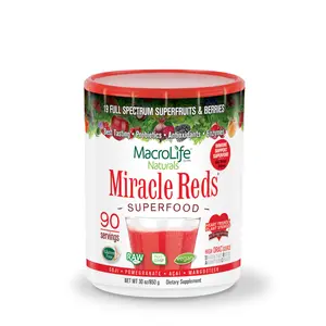 MacroLife Naturals Miracle Reds Superfood Powder 30oz/90servings Adult Gluten Free GMO Free Dairy Free