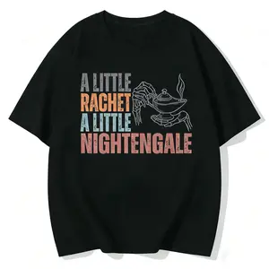 Women's Plus size Funny Nurse T- shirt Funny Registered Nurse Top, Fun Nursing Crewneck Cozy Nurse Shirt A Little Ratchet A Little Nightingale Tee, Size L-3XL 4XL 5XL