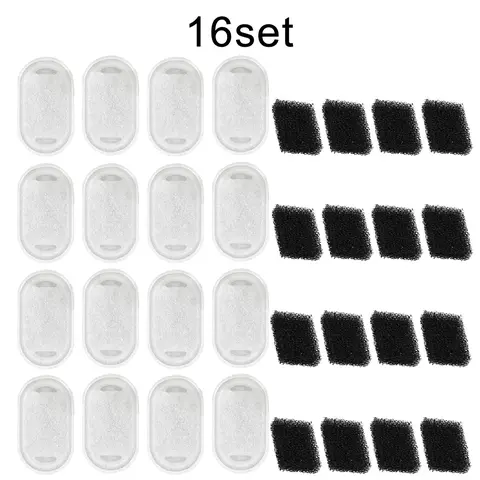 16/30Set Cat Water Dispenser Replacement Filters , Stainless Steel Pet Water fountian Filter Cartridge, Fits 2.2L Dog and Cat Water Dispensers, Water Fountain Filters