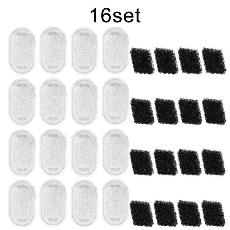 16/30Set Cat Water Dispenser Replacement Filters , Stainless Steel Pet Water fountian Filter Cartridge, Fits 2.2L Dog and Cat Water Dispensers, Water Fountain Filters