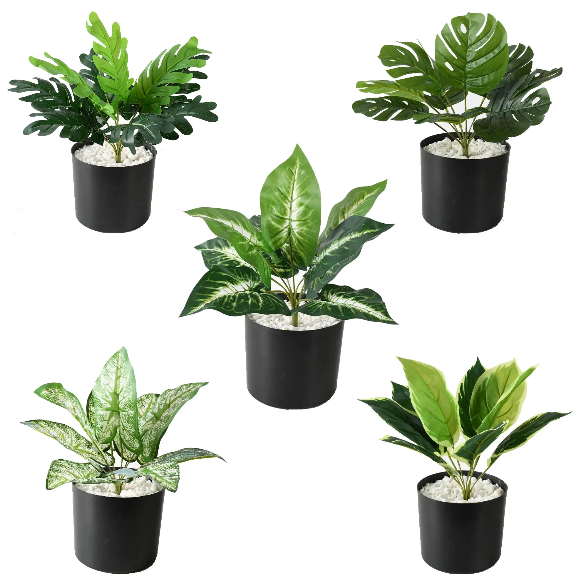 Realistic Artificial Bonsai Tree Potted Plant - Fade-Resistant Artificial Plants Decor, Lifelike Leaves Faux Greenery, Natural Shapes Lightweight Olive Succulent Glass Bouquet