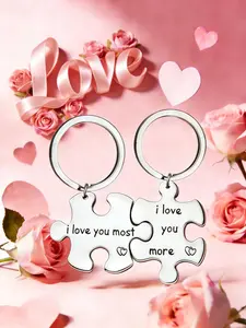 Couple Matching Puzzle Keychain Set of 2 - The Perfect Valentine's Gift for Long-Distance Couples