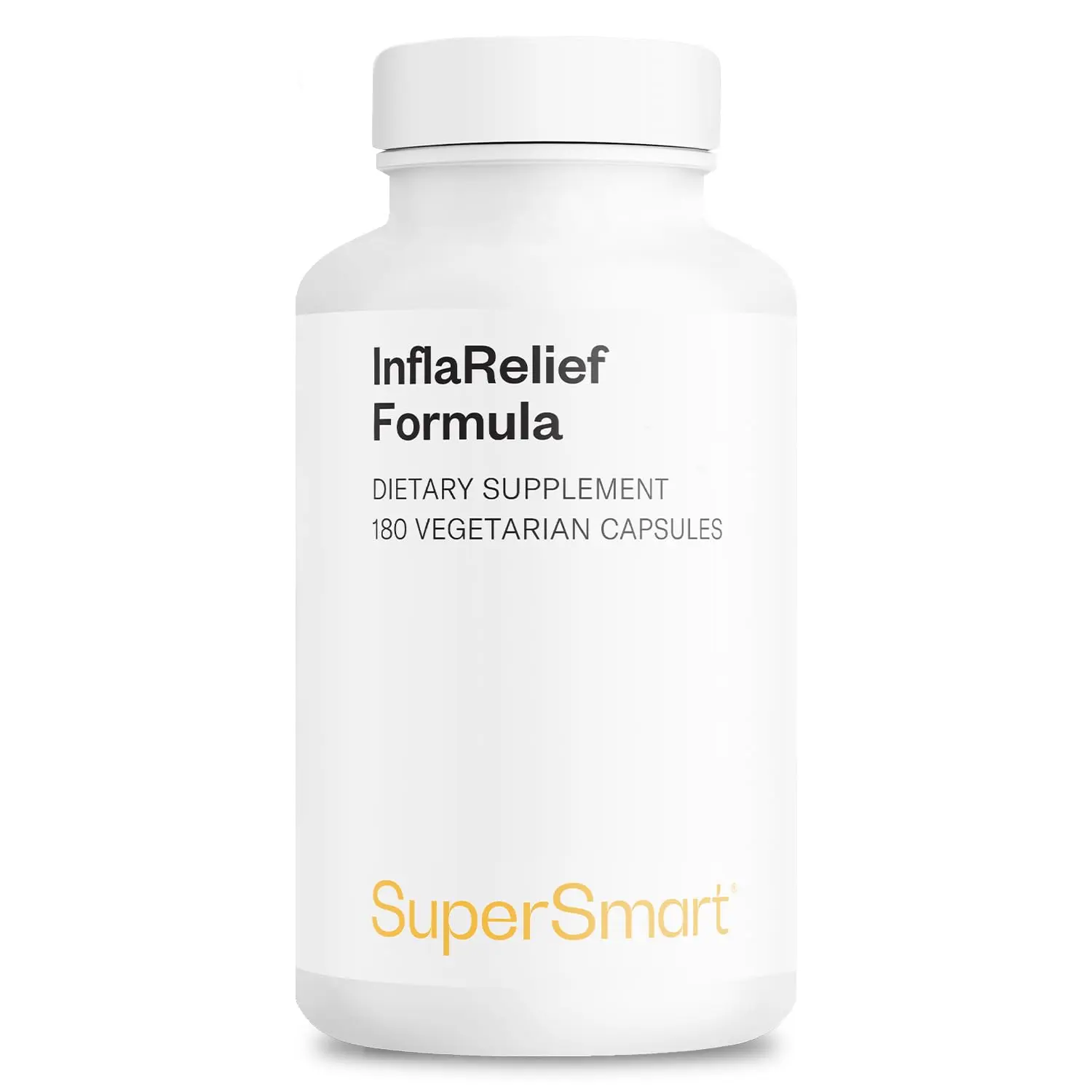 Supersmart - InflaRelief Formula - with Tumeric Curcumin, Bioperine, Quercetin & Bromelain | Non-GMO & Gluten Free - 180 Vegetarian Capsules