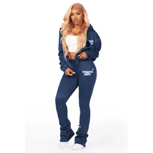 Halloway Navy Zip Up Super Stacked Trackset