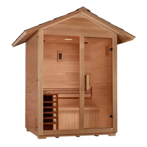 Golden Designs Arlberg 3 Person Traditional Outdoor Sauna - Canadian Hemlock