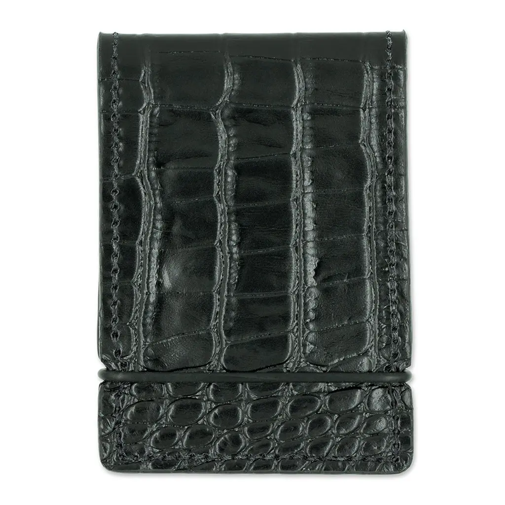 BLACK ALLIGATOR CASH COVER WALLET