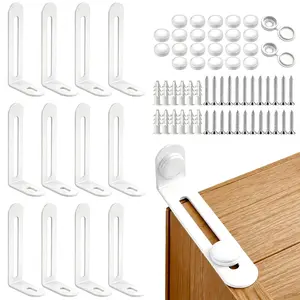 12 Pack Furniture Anchors for Baby Proofing, Anti Tip Furniture Anchors Kit(450lb), Furniture Wall Anchor for Dresser, Cabinet & Bookcase, Earthquake, Baby & Pet Safety in Nursery, Living Room (White)