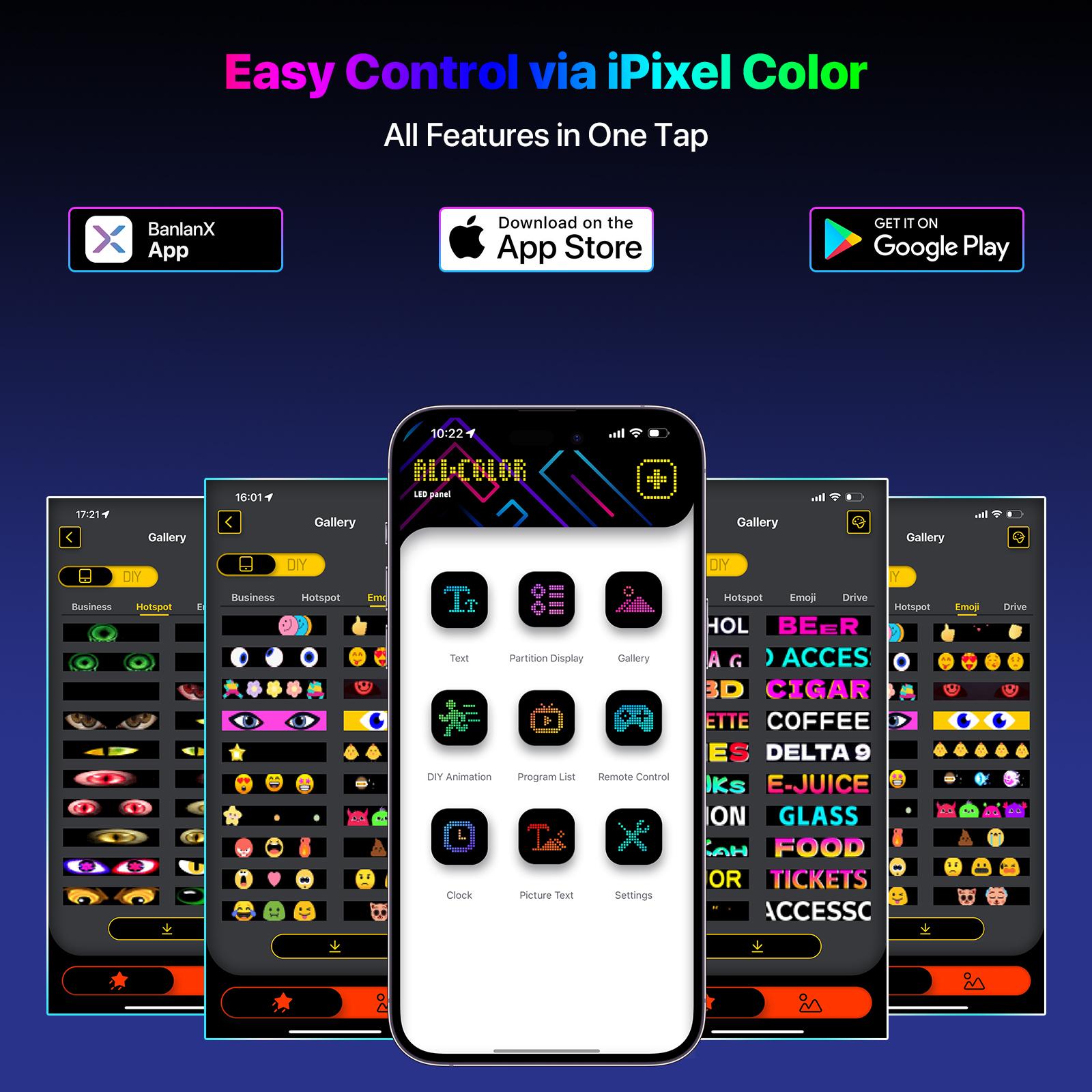 HYPERLITE Scrolling LED Message Sign USB Programmable Display Board Custom Text Marquee Light with App Control for Business Restaurant Event Christmas Decor Multiple Sizes 898mm to 3340mm stockup mothersday