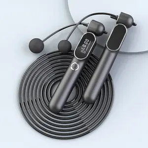 Cordless Jump Rope with Counter - 2 In 1 Tangle-Free Ropeless Jump Ropes with Large Ball-Weighted, Adjustable Rechargeable Skipping Rope with LED Display, for Men Women Fitness and Workout ropeless jump rope large cordless ball-weighted jump rope