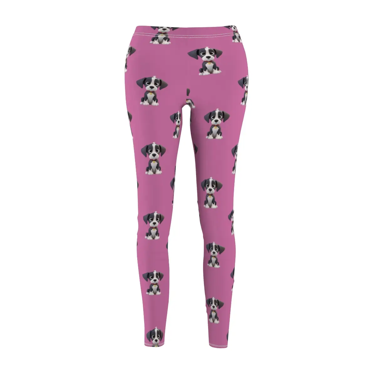 Great Dane Puppy Cartoon Cute Comfort Fit Women's Casual Leggings Polyester Soft