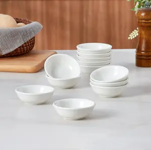 12 & 24 Pack 1.2 Oz Small Ceramic Dipping Bowls Bulk, White Soy Sauce Dishes for Ketchup, Olive Oil, Sushi, Appetizer & Condiments ,white