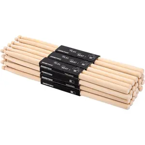 12 Pairs Drumsticks, Classic Maple 5B Oval  Tip Drum Sticks for Adults  and Beginners, Musical Instrument Percussion Accessories