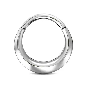 Oufer 16G Ridged Chunky Segment Septum Ring-316L Stainless Steel