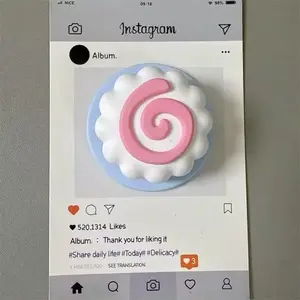 Korean Fish Cake Cute Cartoon For Magsafe Phone Magnetic Griptok Stand For iPhone Funny Foldable Wireless Charging Case Holder