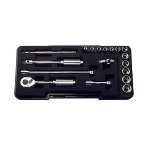 Koken P2251M 1/4 Sq. Dr. Socket set 6 point Plastic Case 18 pieces