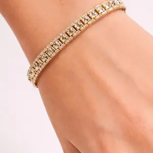 Gold pyramid cut bracelet