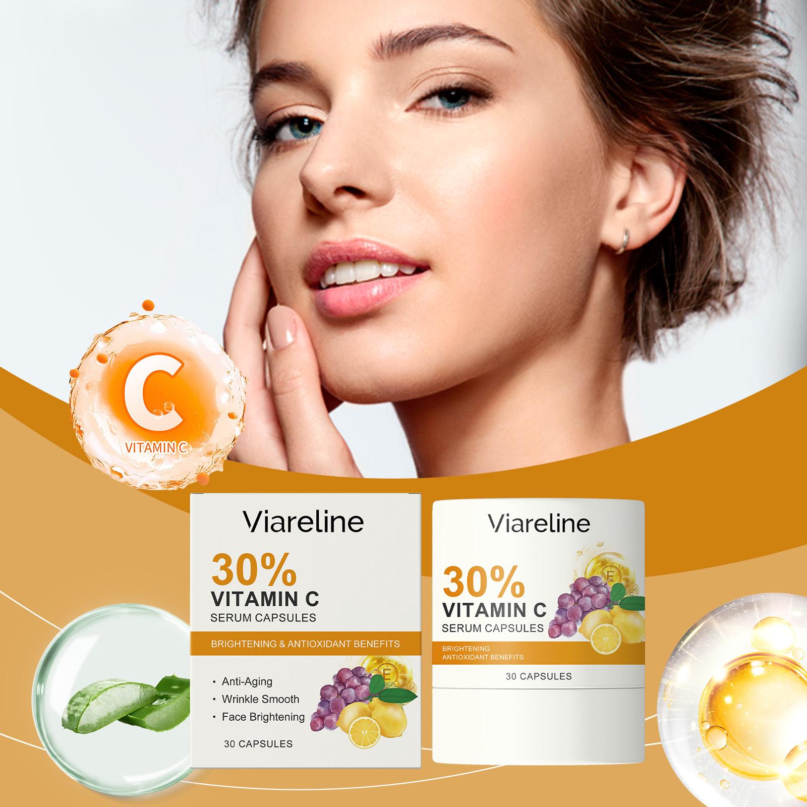 Viareline Vitamin C Brightening Serum Capsules - Dark Spot Corrector Skin Repair