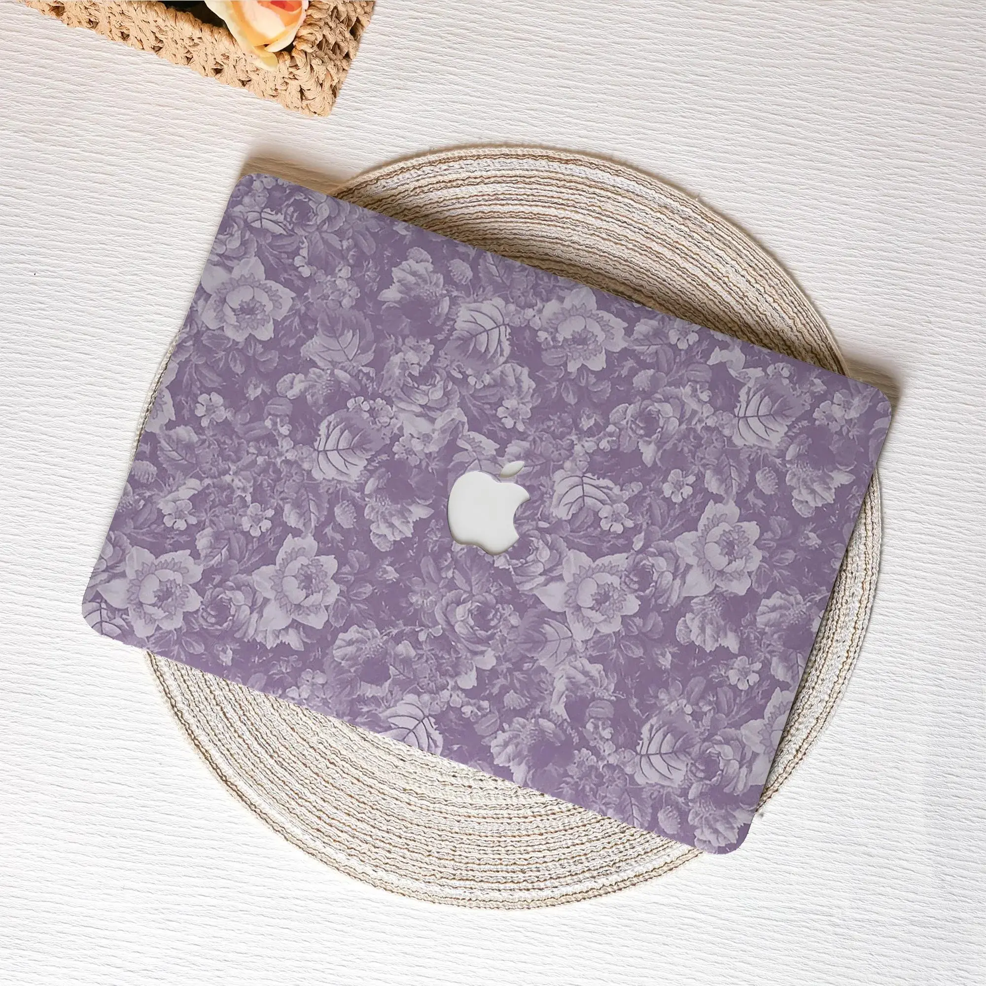 Purple Floral MacBook Case for MacBook Air 15 13, MacBook Pro 16 14 13 Inch,  MacBook Protective Case Cover