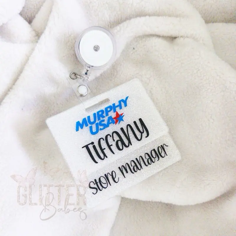 Custom Glitter Name + Title Badge Set Custom Glitter Name + Title Badge Set